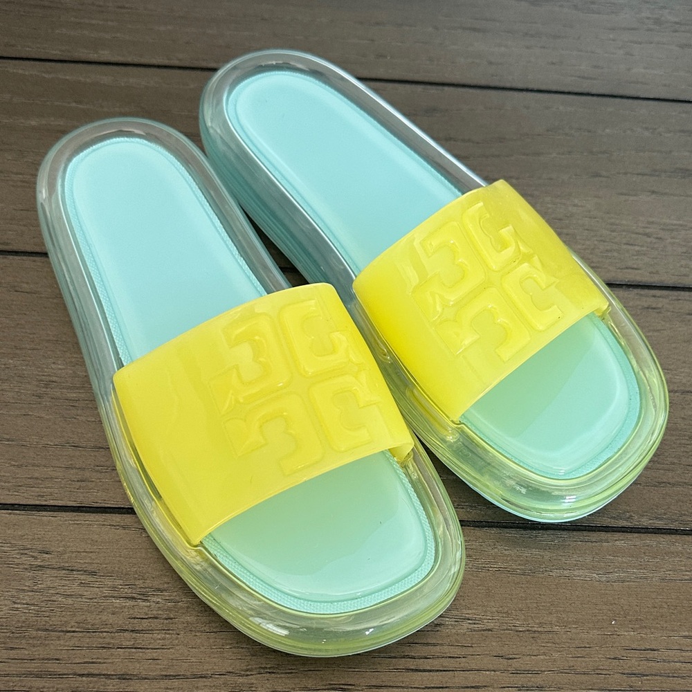 Tory Burch Yellow and Mint Sandals